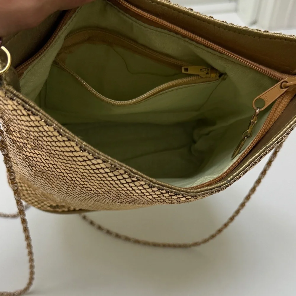Vintage Gold Mesh Metallic Chain Shoulder Evening Bag